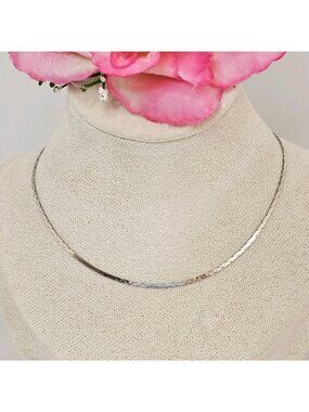 925 Sterling Silver Flat Chain 18" Necklace ITALY 2 mm Fine Jewelry